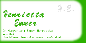 henrietta emmer business card